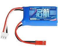 YUNIQUE GREEN-CLEAN-POWER - Batteria LiPo 7.4V 600mAh 15C 2S con Connettore JST a 2 Pin - Compatibile con RC A560, SU27, D460, RC4GS V3, RC6GS V3, AT10II, AT9S Pro, T8FB, T12D, T16D