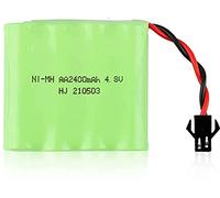 YUNIQUE GREEN-CLEAN-POWER - Batteria Ni-Mh 4.8V 2400mAh Ricaricabile | Per Controllo Remoto Auto, Rc Rock Crawler | Ricarica Rapida, Durata 18+ min | 55x48x15mm, 84g, Verde
