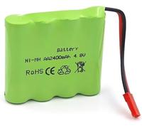 YUNIQUE GREEN-CLEAN-POWER - Batteria Ricaricabile 4.8V 2400mAh NiMH AA con Connettore JST - Pacco Batterie per Auto RC, Camion Telecomandati, Illuminazione, Utensili Elettrici e Modellismo