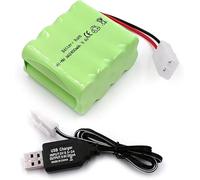 YUNIQUE GREEN-CLEAN-POWER - Batteria Ricaricabile 9.6V 2400mAh NiMH con Connettore Tamiya e Cavo USB - Pacco Batterie AA per Auto RC, Carri Armati RC, Barche RC, Luci e Utensili Elettrici