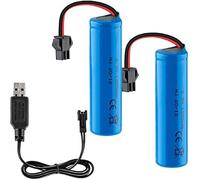 YUNIQUE GREEN-CLEAN-POWER - Batterie 3.7V 1200mAh con Cavo USB per DE45 DE42 1:14 | Spina SM-2P | Ricarica Veloce, 2 Pezzi, Blu