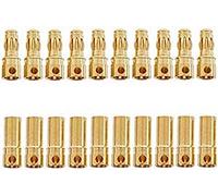 YUNIQUE GREEN-CLEAN-POWER - Connettori Banana 3mm per Lipo Rc | Alta Qualità, Dorato | Adatto per Batterie Rc Modellismo, Collegamento Autoradio, Cavo Stereo, Oro, Metallo