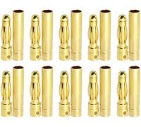 YUNIQUE GREEN-CLEAN-POWER - Connettori Banana 4 mm per Batterie Modellismo Rc Lipo | 10 Paia, Alta Qualità, Adatto per Collegamento Autoradio e Droni, Oro, Metallo