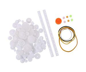 YUNIQUE GREEN-CLEAN-POWER - Kit di 60 Pezzi Pulegge e Ingranaggi di Ricambio | Per Robotica, Droni, Auto RC | Ideale per Progetti DIY, Bianco, 60 pezzi, Plastica