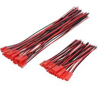 YUNIQUE GREEN-CLEAN-POWER - Set 20 Connettori JST 22 AWG 2 Pin | Versatili per LED, Lampade, Batterie RC, Giocattoli | Alta Qualità, Facili da Installare, Rosso