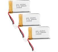 YUNIQUE GREEN-CLEAN-POWER - Set 3 Batterie Lipo Ricaricabili 600mAh 3.7V per Droni | Compatibili con Syma X5, Cheerson CX-30W, Skytech M68, Wltoys F949 | Dimensioni 42x24.5x8.5 mm, Argento