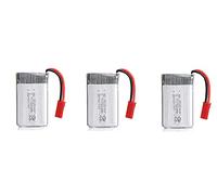 YUNIQUE GREEN-CLEAN-POWER - Set 3 Batterie Lipo Ricaricabili 750mAh 3.7V | Compatibile con MJX X300C X400 X800, Droni RC | Dimensioni 45x24x8mm, Peso 16g, Silver