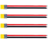 YUNIQUE GREEN-CLEAN-POWER - Set 4 Connettori XT60 Maschio con Cavo Silicone 150mm 12AWG | Per Batterie RC Lipo FPV Racing Drone | Cavo Adattatore, Collegamento Efficiente, RC