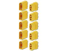 YUNIQUE GREEN-CLEAN-POWER - Set 5 Paia Connettori XT90 Maschio-Femmina | Alta Qualità per Batterie RC Lipo | Placcati Oro, Connettività Sicura, Giallo, Plastica