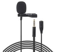 Yunir Mini microfono portatile doppio lavalier, condensatore omnidirezionale per interviste con telecamere per conferenze per telefoni cellulari