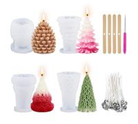 YUNISS 4 stampi in silicone natalizi, stampi in silicone 3D, set per realizzare candele fai da te con motivi natalizi, ideali per candele decorative fai da te, saponi, decorazioni per la casa e regali
