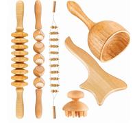 YunJove 6 Pezzi Massaggire in Legno Manuale Durevole per Appassionati di Benessere, Casa, Sala Massaggi, Stile B