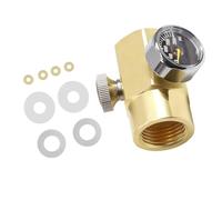 YunJove Adattatore Bottiglia Connettore Cilindro CO2 Ricarica Accessorio Valvola Ottone Compatto con Manometro per Ricambio Bombola Uso Domestico, Tr21 4 a W21 8 14
