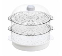 YunJove Campana Trasparente con Supporto Forato Leggero Coprivivande con Pomello Robusto Campana Alimentare in Plastica per Servizio Pietanze Pronte, Stile B