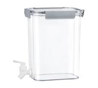 YunJove Dispenser per Bevande Rettangolare in Plastica Trasparente con Rubinetto Adatto Al Frigorifero per, Pasti in-Convivialità, Grigio