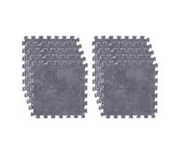 YunJove Tappeto Puzzle Quadrato Da 10 Pezzi per Bambini, Tappetino Da Gioco con Tessere Intrecciate, Morbido, Antiscivolo, in Poliestere EVA, Adatto, grigio chiaro, Taglia unica