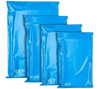 YUNJU 60 buste di plastica miste per spedizioni postali autosigillanti, colore blu, Blu, 4 Size Mix 60, Borsa postale