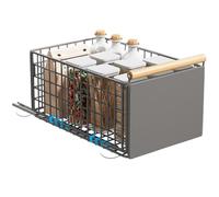 Yunkctuk Cassetto telescopico, cassetto estraibile da cucina, disponibile in 2 misure, organizer con manico, non necessita di foratura, organizer estraibile per armadio grigio (grande)