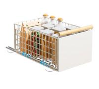 Yunkctuk Cassetto telescopico, cassetto estraibile da cucina, disponibile in 2 misure, organizer con manico, non necessita di foratura, organizer estraibile per armadio bianco (grande)