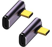 YUNKOZAND Adattatore USB C 90 gradi,adattatore USB C ad angolo retto con 40 Gbps PD 240 W 8K a 60 Hz,compatibile per Steam Deck,switch,VR e altri dispositivi di tipo C (C-confezione da 2)