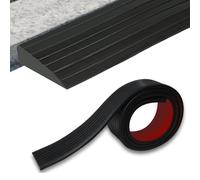 Yunlaishaocer Soglia di Dislivello Pavimento, Rampa per Soglie in Gomma, Robot di Aspirazione della Rampa,Portata 800 kg, Rampe Autoadesiva per Porte Aperte,per Gradini, Scale (Nero,100cmx8cmx1cm)