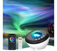 YunLone Proiettore Aurora Lampada Proiettore Stelle Soffitto LED Proiettore Cielo Galassia con Smart APP, Compatibile con Alexa, Macchina Suono, Bluetooth Musicale, 48 Modalità per Bambini Adulti