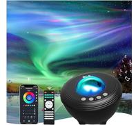 YunLone Proiettore Stelle Soffitto Aurora Cielo Stellate Musica Galassia Luce Notturna per Bambini Adulti con Rumore Bianco, Controllo IR/APP/VOCE, Compatibile con Alexa - Nero
