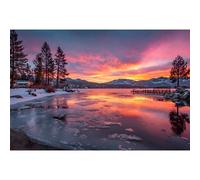 Yunlus Puzzle per adulti 1000 pezzi Impossibile Difficile Difficile Puzzle impegnativo per adulti Adolescenti Scena Neve Sul Lago Paesaggio Tramonto Puzzle 1000 Pezzi 71,1 x 50,8 cm