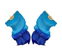 Yunmeryker 1 Paio di di Danza del Ventre Cinesi, Ventagli di bambù, Accessori Lunghi, Blu