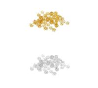 Yunmeryker 200 Pezzi Gold Filigree Bead Elementi di Chiusura per Gioielleria Cappucci Terminali Lavorati in Lega Accessori per Lavori con Perline Oggetti
