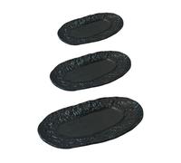 Yunmeryker 3 Pezzi Piatti Miniatura Accessori Casa Bambole Piatti Steak Decorazione Tavolo Miniatura Materiale Lega Dettaglio Reale per Scene Casa Gioco Esposizi, Nero