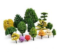 Yunmeryker 5 Alberi Modello Statici in Miniatura, Alberi di Plastica per Modellismo Paesaggi, Miste 5-10cm, Misto colori