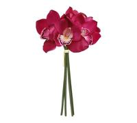 Yunmeryker Artificial Cymbidium Bouquet Fiorito Finto Orchidea Artificiale Stelo Lungo Tessuto PP Simulato Adatto per Decorare Festa Donna, Viola
