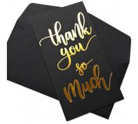 Yunmeryker Biglietti Auguri Personalizzati, Compleanno e Ogni Occasione, Nero con Stampa Oro 13x16.5cm, in Carta di Qualità