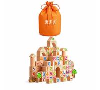 Yunmeryker Blocchi da Costruzione Legno, Gioco, Superficie liscia, Blocchi per bambini, Riconoscimento di forme, Per Insegnanti, style to 1