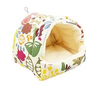 Yunmeryker Casetta per Uccelli, Nido Sospeso, Cuccia Accogliente, Grotta per Uccelli, Casetta di Peluche, Comodo Letto, Rifugio per Il Riposo E, 19 cm x 19 cm x 20 cm