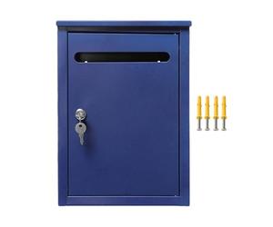 Yunmeryker Cassetta Postale Antintrusione Cassa Lettere Da Parete con Serratura Protettiva E 2 Chiavi Ampio Slot per Voluminosi Struttura Robusta Ferro Ada, BLU