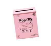 Yunmeryker Cassetta Postale in Ferro Da Parete, Portagiornali, Cassetta Postale con Superficie Decorativa per Porta D'ingresso, Ufficio, Giardino, Soggiorno, ROSA