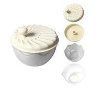 Yunmeryker Centrifuga per Insalata Manuale, Asciuga Verdure in Plastica, Beige/Bianco/Trasparente, per Preparare Insalate Fresche, Bianco crema, Moderno Semplice - Confezione in busta