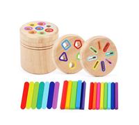 Yunmeryker Color Sorting Sticks Bastoncini Abbinamento Colori in Legno Riconoscimento E Classificazione Attività Motoria Fine per Ragazzi E Ra, 3 in 1, Taglia unica bambino