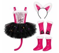 Yunmeryker Costume da Gatto per Bambina, Completo, 100 cm | Materiale in tessuto, Costume danza gatto, Esibizioni scolastiche, Per amanti dei gatti