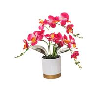 Yunmeryker Decorazione Floreale Artificiale a Forma di Bonsai, Orchidea Farfalla, Pianta Artificiale in Un Robusto Vaso di Fiori Dall'aspetto Realistico per, amaranto