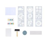 Yunmeryker Gel Printing Plate Kit Completo con Stencils Vernici Carte Rullo E Processo Intuitivo per Principianti Adatto a Decorazioni di Journaling Biglietti