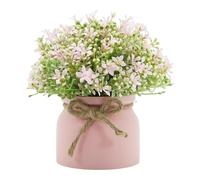 Yunmeryker Pianta di Orchidea Artificiale, Composizione Floreale Bonsai Realizzata in PP, Senza Necessità di Manutenzione, Resistente, Ideale Come Centrotavola, Vaso Rosa