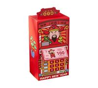 Yunmeryker Porta Buste Rosse per Il Capodanno Cinese, Hongbao a Forma di Bancomat, Busta con, Dio Della Fortuna