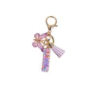 Yunmeryker Portachiavi con Lettera a Forma di Farfalla, Ciondolo per Borsa, Elemento Decorativo in Resina, Portatile E Leggero per Donne E Bambini, io