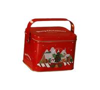 Yunmeryker Scatole Regalo di Natale Contenitore per Biscotti Rettangolare Confezione di Scatole per Biscotti con Coperchio E Manico per Torte Artigianali, Rosso