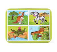 Yunmeryker Set 4 Puzzle in Cartone Multicolore, Giochi Educativi per Neonati 0-12 Mesi, Intrattenimento Creativo, Pausa Relax 17x12x3cm, Verde