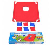 Yunmeryker Set Cornhole Gioco di Lancio per Bambini 4-6 Anni, Gioco da Esterno con 1 Tavola e Sacchetti, in Plastica e Tessuto, Rosso