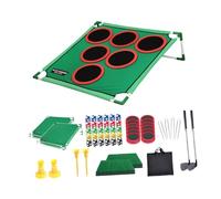 Yunmeryker Set da Gioco di Putt Pong in 2 Pezzi, Gioco di Cornhole con Bersaglio Pieghevole, Anelli Mobili E Materiale PP per Feste in Giardino E Bambini, Doppio Rack